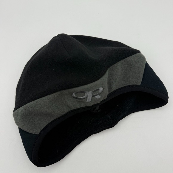 Outdoor Research Windstopper Beanie Hat Fleece Lined Black‎ Gray M/L - Picture 1 of 2